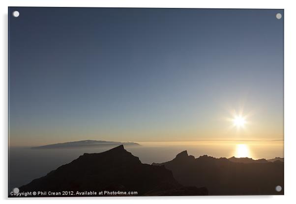 Canary islands sunset Acrylic by Phil Crean