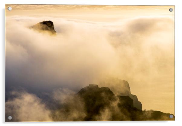 Golden cloudscape, Tenerife Acrylic by Phil Crean
