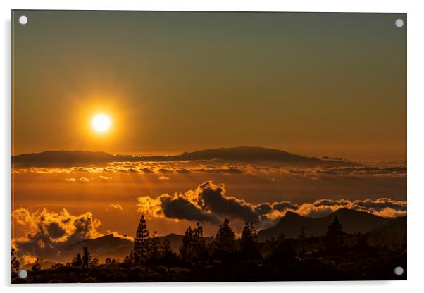 Hot sun over La Palma Acrylic by Phil Crean