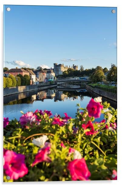 River Nore and Kilkenny Castle, Ireland Acrylic by Phil Crean