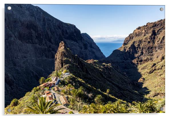 Overlooking Masca, Tenerife Acrylic by Phil Crean