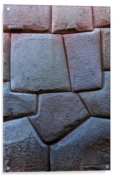 Inca wall, Cusco, Peru Acrylic by Phil Crean