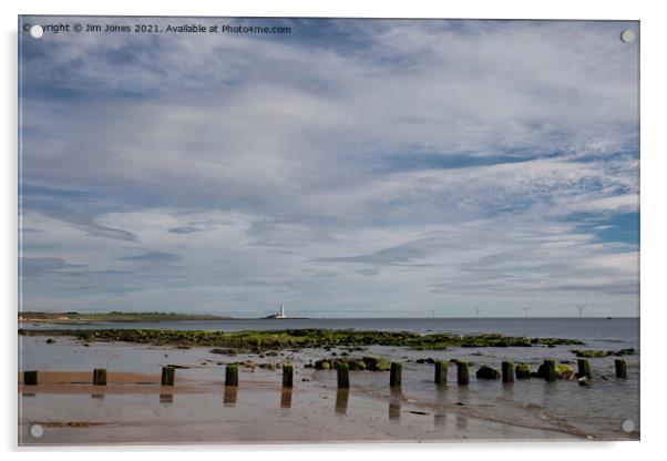 The beach at Whitley Bay in June (2) Acrylic by Jim Jones