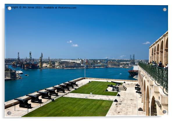 Grand Harbour, Valletta Acrylic by Jim Jones