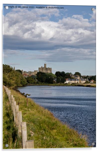 Warkworth Castle and River Coquet Acrylic by Jim Jones