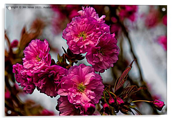 Artistic Cherry Blossom in Spring Acrylic by Jim Jones