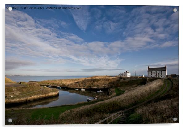 November at Seaton Sluice Acrylic by Jim Jones