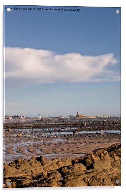 Newbiggin Bay at low tide (2) Acrylic by Jim Jones