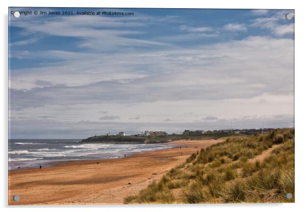 Springtime on the beach at Seaton Sluice Acrylic by Jim Jones