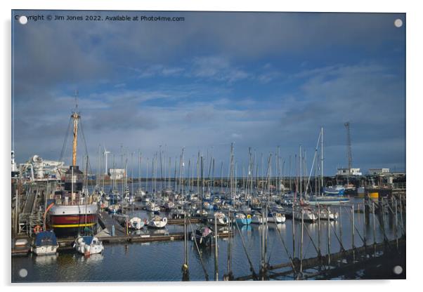 The Marina at Blyth South Harbour, Northumberland Acrylic by Jim Jones