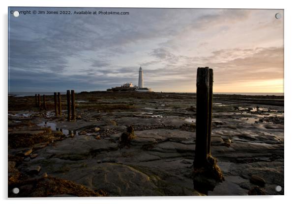 Autumn sunrise at St Mary's Island Acrylic by Jim Jones