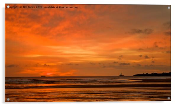 December daybreak off the Northumberland coast Acrylic by Jim Jones