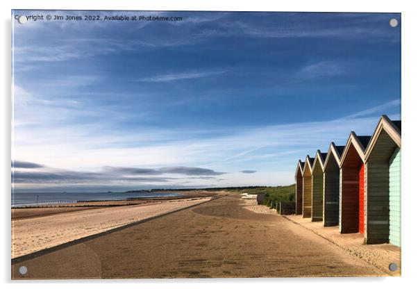 Blyth beach huts in July sunshine Acrylic by Jim Jones