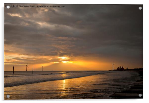 Sunrise on the Northumbrian coast Acrylic by Jim Jones