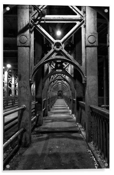 The High Level Bridge, Newcastle upon Tyne - Monochrome Acrylic by Jim Jones