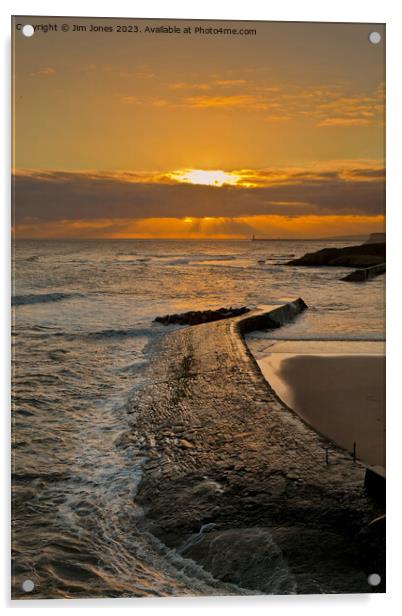 Cullercoats Sunrise Acrylic by Jim Jones