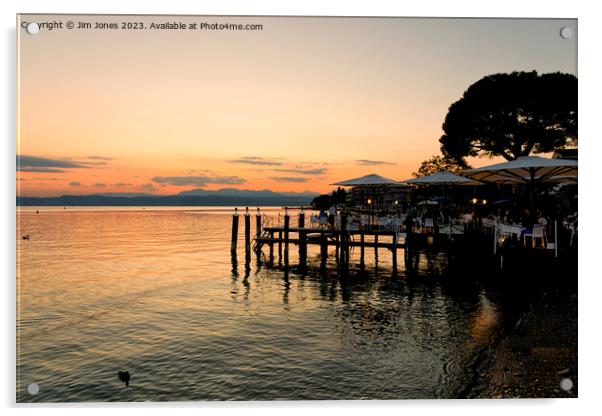 Sunset Dining on Lake Garda Acrylic by Jim Jones