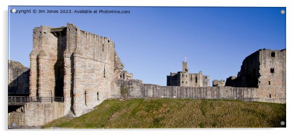 Warkworth Castle Panorama Acrylic by Jim Jones