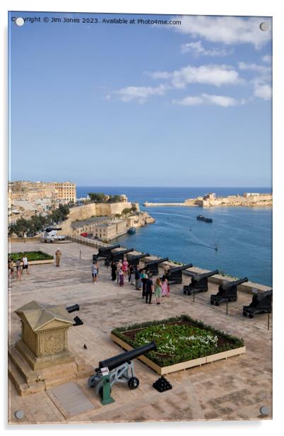 Saluting Battery, Valletta - Portrait Acrylic by Jim Jones