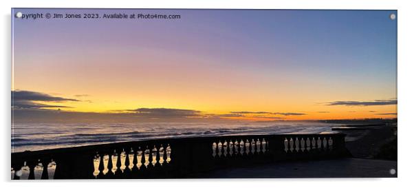 North Sea Sunrise over the Balustrade - Panorama Acrylic by Jim Jones