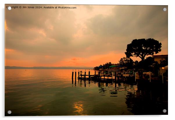 Super Silhouetted Sirmione Sunset Acrylic by Jim Jones