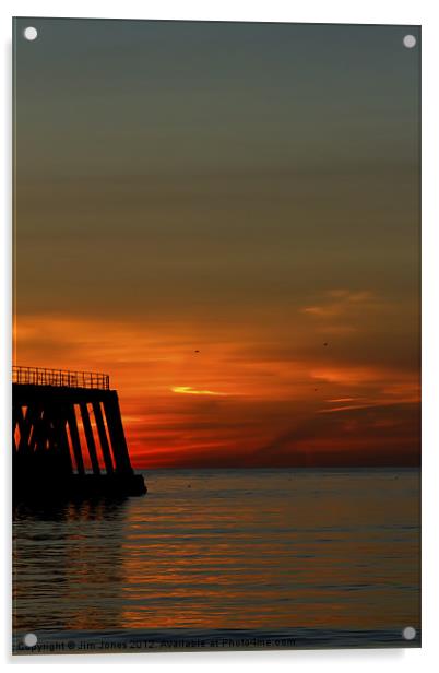 Golden Sunrise over Northumberland Coast Acrylic by Jim Jones