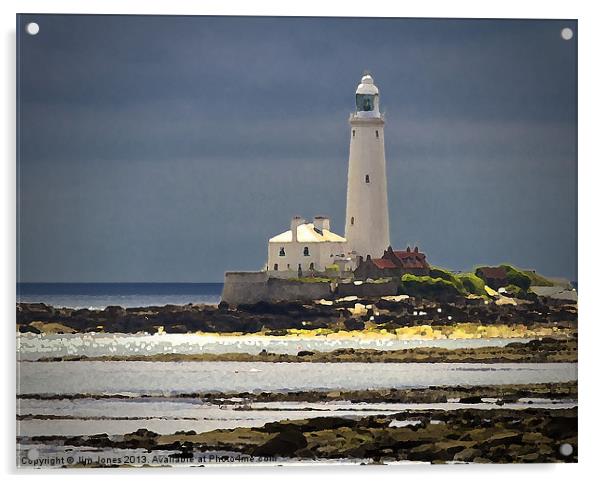 St Marys Island Lighthouse Acrylic by Jim Jones