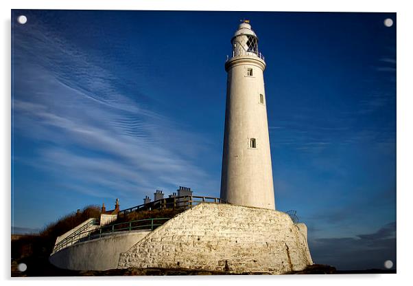 St Marys Lighthouse Acrylic by Jim Jones
