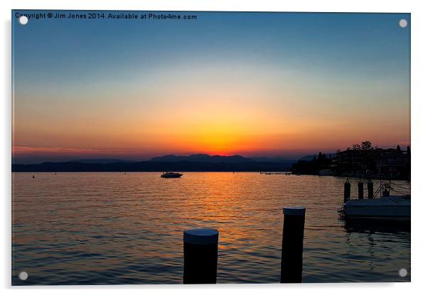 Sunset on Lake Garda Acrylic by Jim Jones