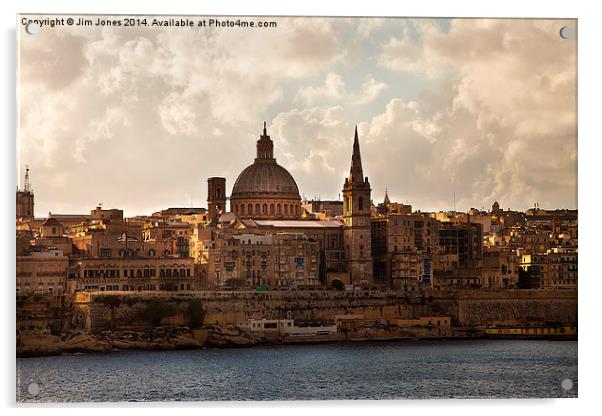  Valletta in morning sunshine Acrylic by Jim Jones