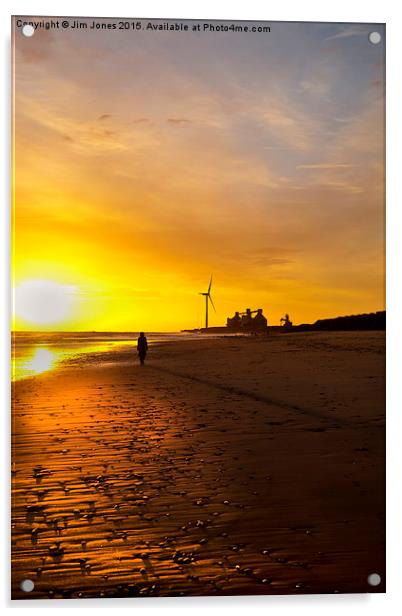  Early morning stroll along the beach Acrylic by Jim Jones