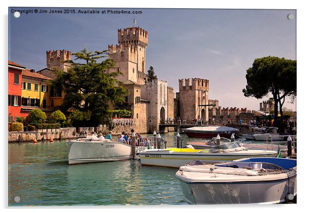  Sirmione Scaliger Castle Acrylic by Jim Jones