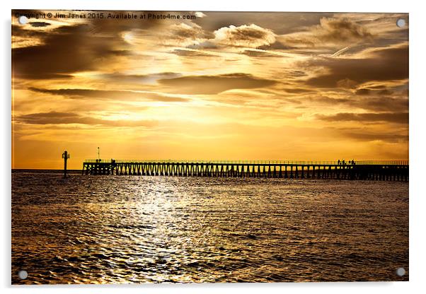  The old wooden pier Acrylic by Jim Jones