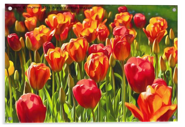 Artistic Tulips Acrylic by Jim Jones