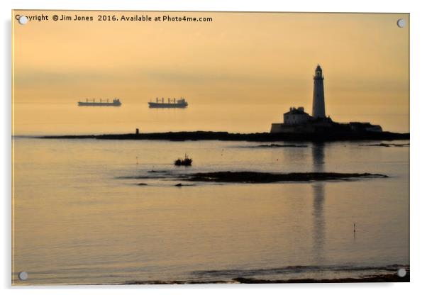 Lazy, hazy summers morning at St Mary's Island Acrylic by Jim Jones