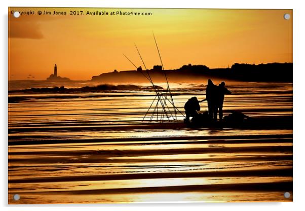 Fishermen at Sunrise Acrylic by Jim Jones
