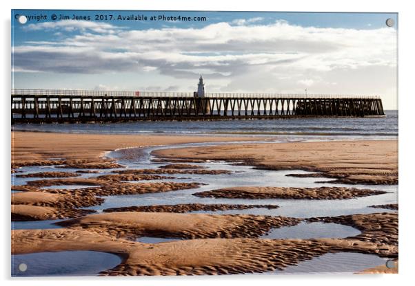 The Piers from Blyth beach Acrylic by Jim Jones