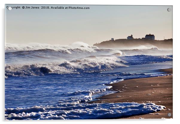 Waves rolling in from the sea Acrylic by Jim Jones