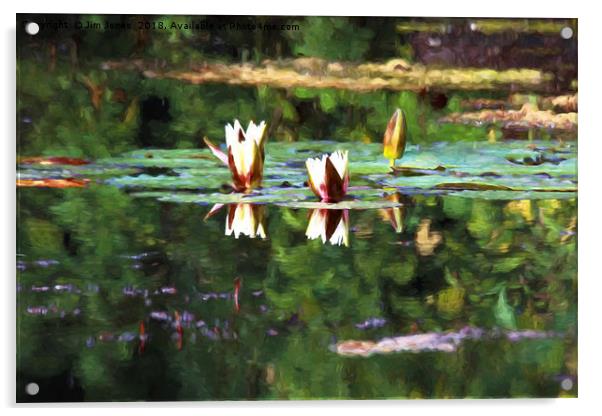 Artistic Waterlilies in the style of Monet Acrylic by Jim Jones