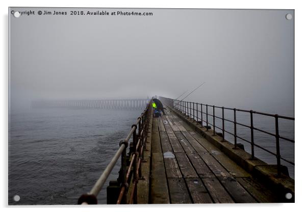 Fishing in the fog Acrylic by Jim Jones