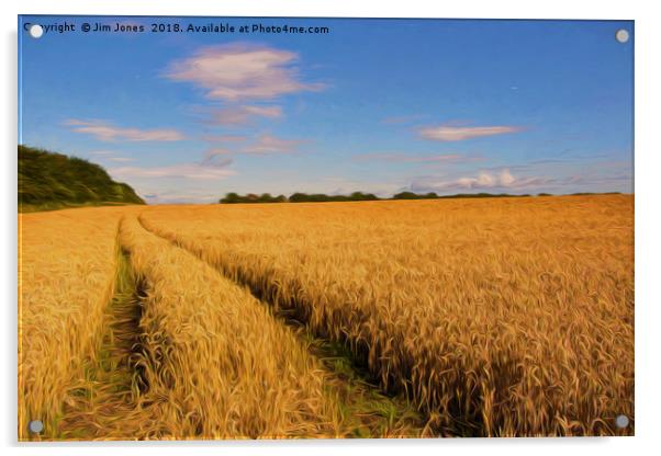 Artistic English Wheat Field Acrylic by Jim Jones