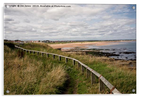 Seaton Sluice beach in Northumberland Acrylic by Jim Jones