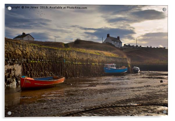 Seaton Sluice harbour in Northumberland Acrylic by Jim Jones