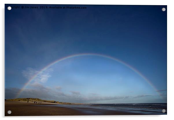 Rainbows over Druridge Bay Acrylic by Jim Jones