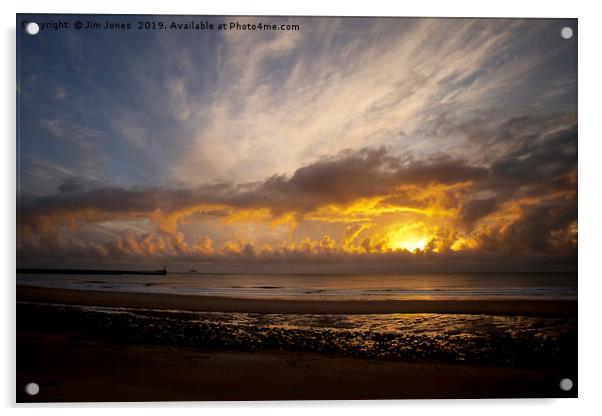 Autumn Sunrise over the North Sea (2) Acrylic by Jim Jones