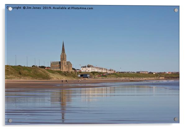 Reflections on Tynemouth Long Sands Acrylic by Jim Jones
