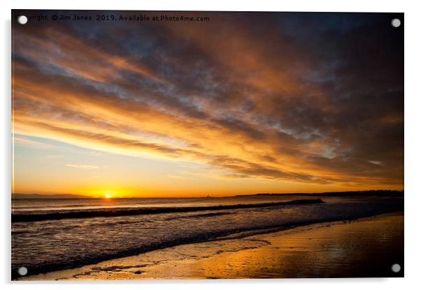 December sunrise from the beach at Blyth Acrylic by Jim Jones