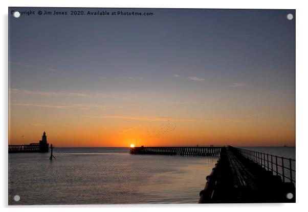 January sunrise at the mouth of the River Blyth Acrylic by Jim Jones