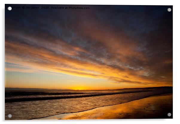 December sunrise from the beach at Blyth Acrylic by Jim Jones