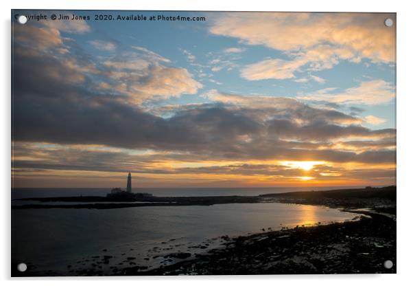 January Sunrise over St Mary's Island Acrylic by Jim Jones